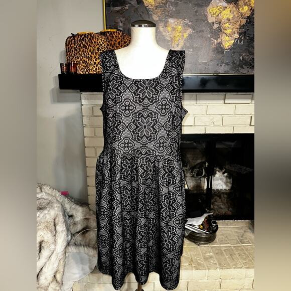 GEORGE Black Lace-like dress black Knee Length Size 20 XXL - Picture 6 of 8